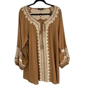 Andree by Unit Embroidered Boho peasant TunicSize 2X
